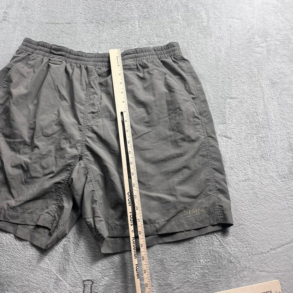 Simms Fishing Products Mens Gray Nylon Mesh Lined Shorts Size Large Outdoor